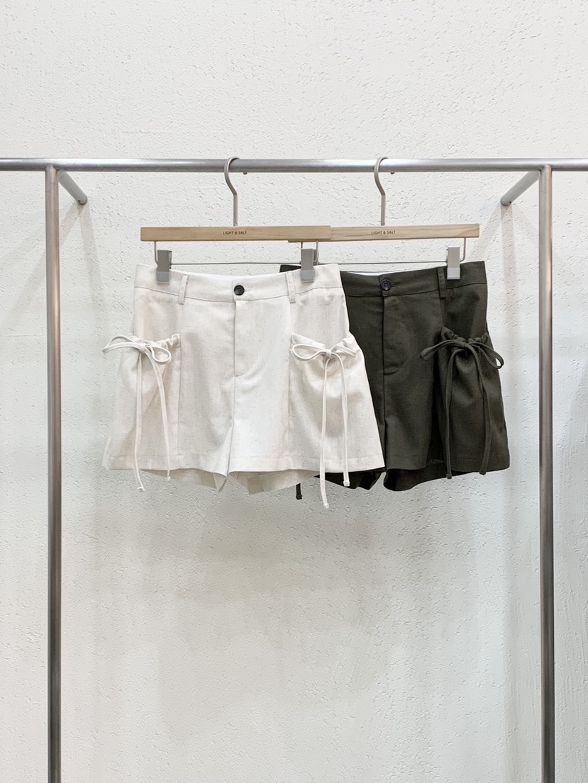 LIGHT AND SALT韓國直郵實拍女裝新款26春夏短褲亞麻緞LIGHT AND SALT短褲