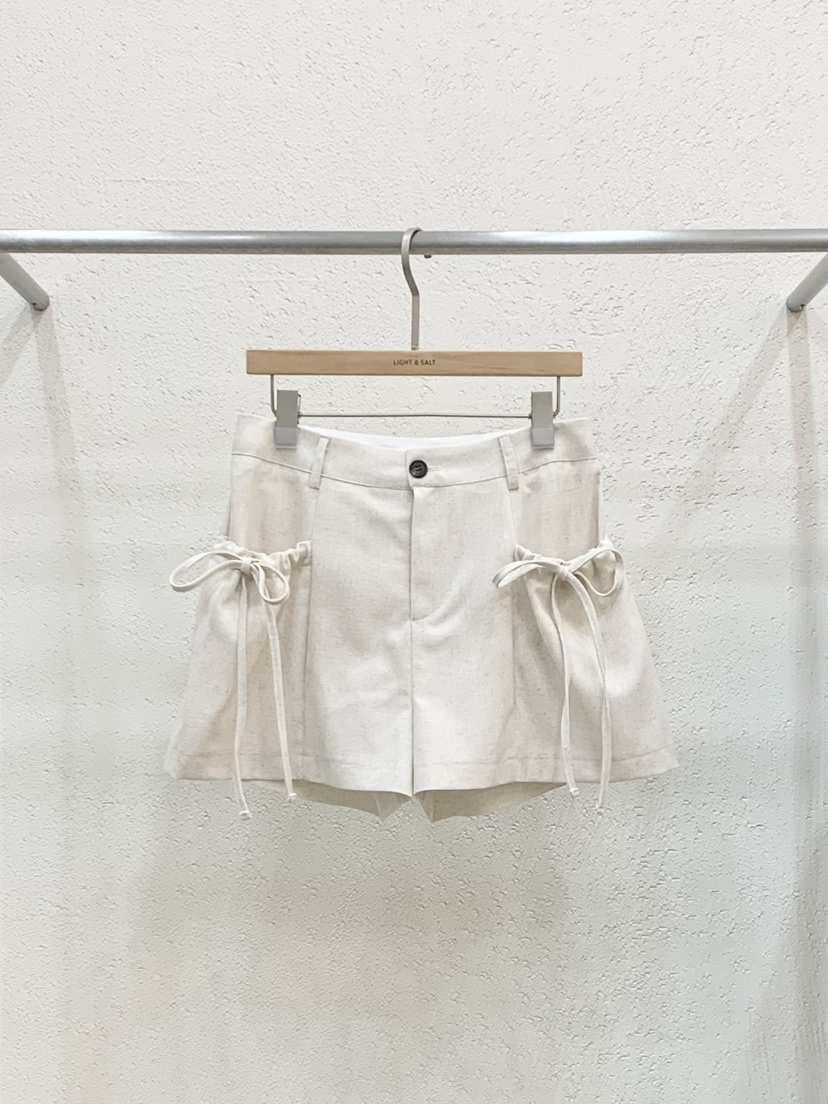 LIGHT AND SALT韓國直郵實拍女裝新款26春夏短褲亞麻緞LIGHT AND SALT短褲圖色1