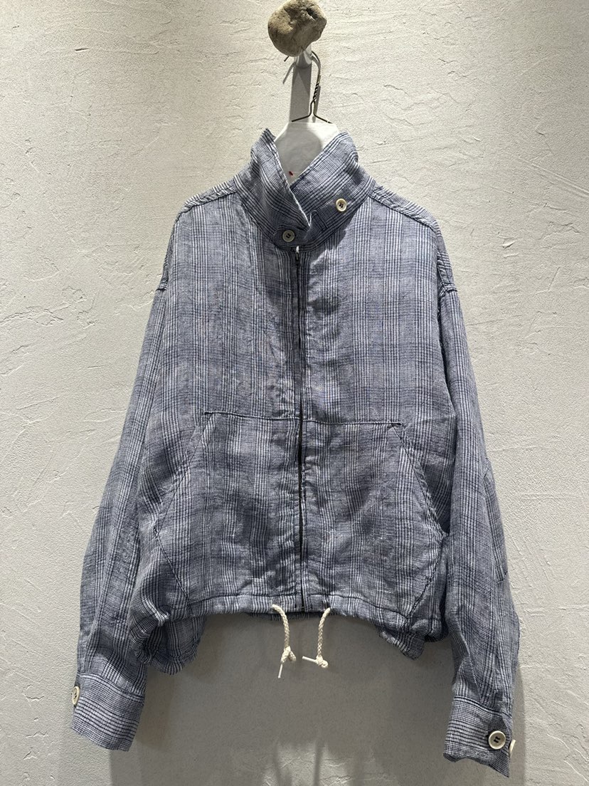 AT NOTE韓國東大門代購女裝新款職業推薦夾克拉鏈格紋亞麻AT NOTE夾克圖色2