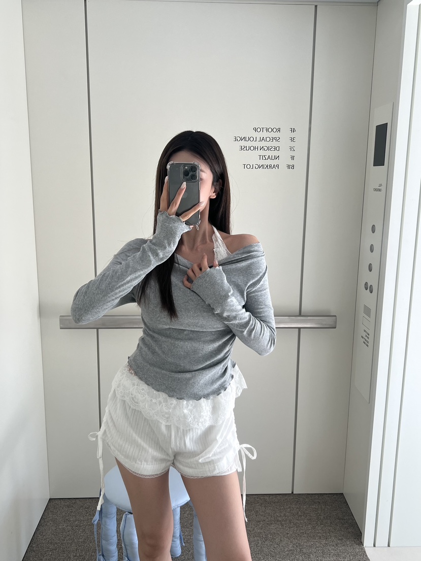 LIGHT AND SALT韓國東大門直郵女士新品時尚短褲喇叭形LIGHT AND SALT短褲