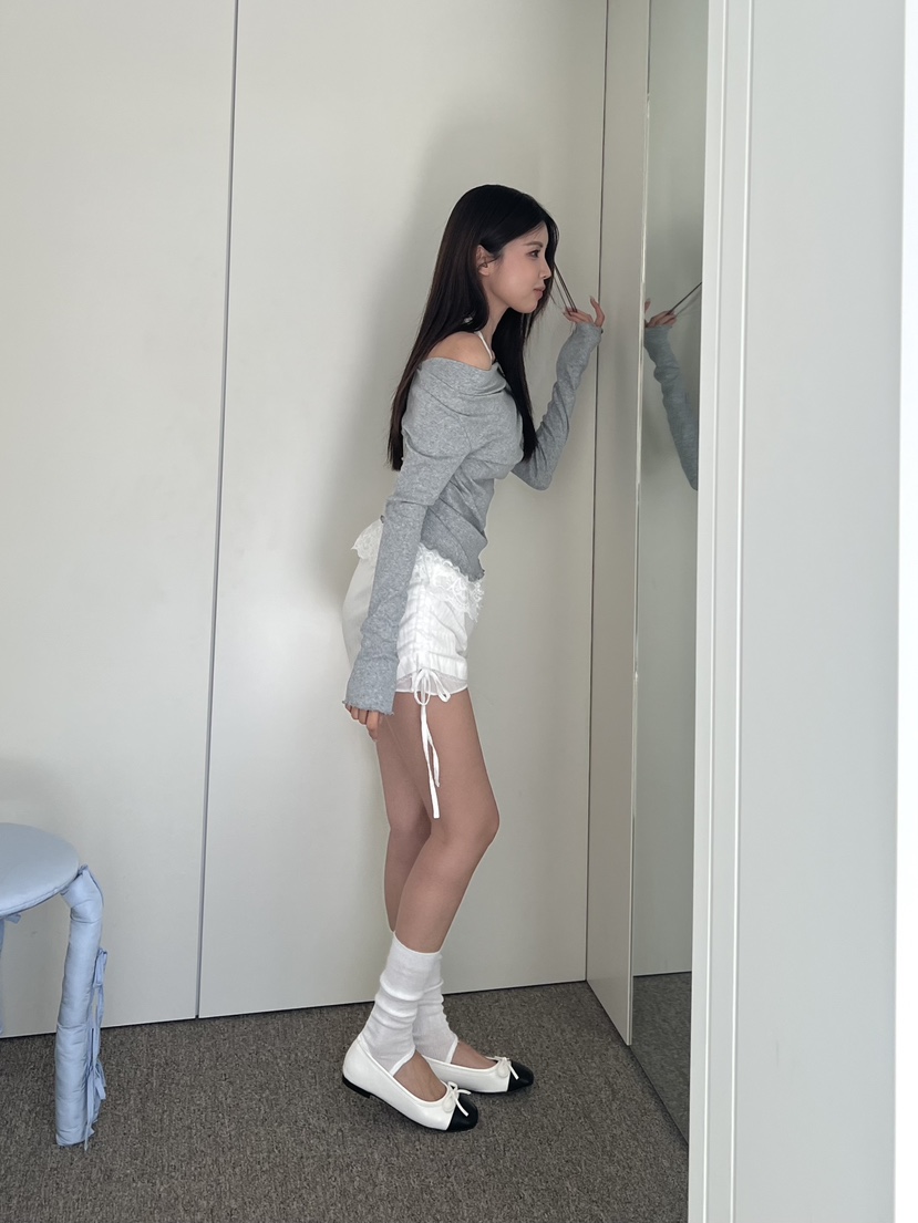 LIGHT AND SALT韓國東大門直郵女士新品時尚短褲喇叭形LIGHT AND SALT短褲