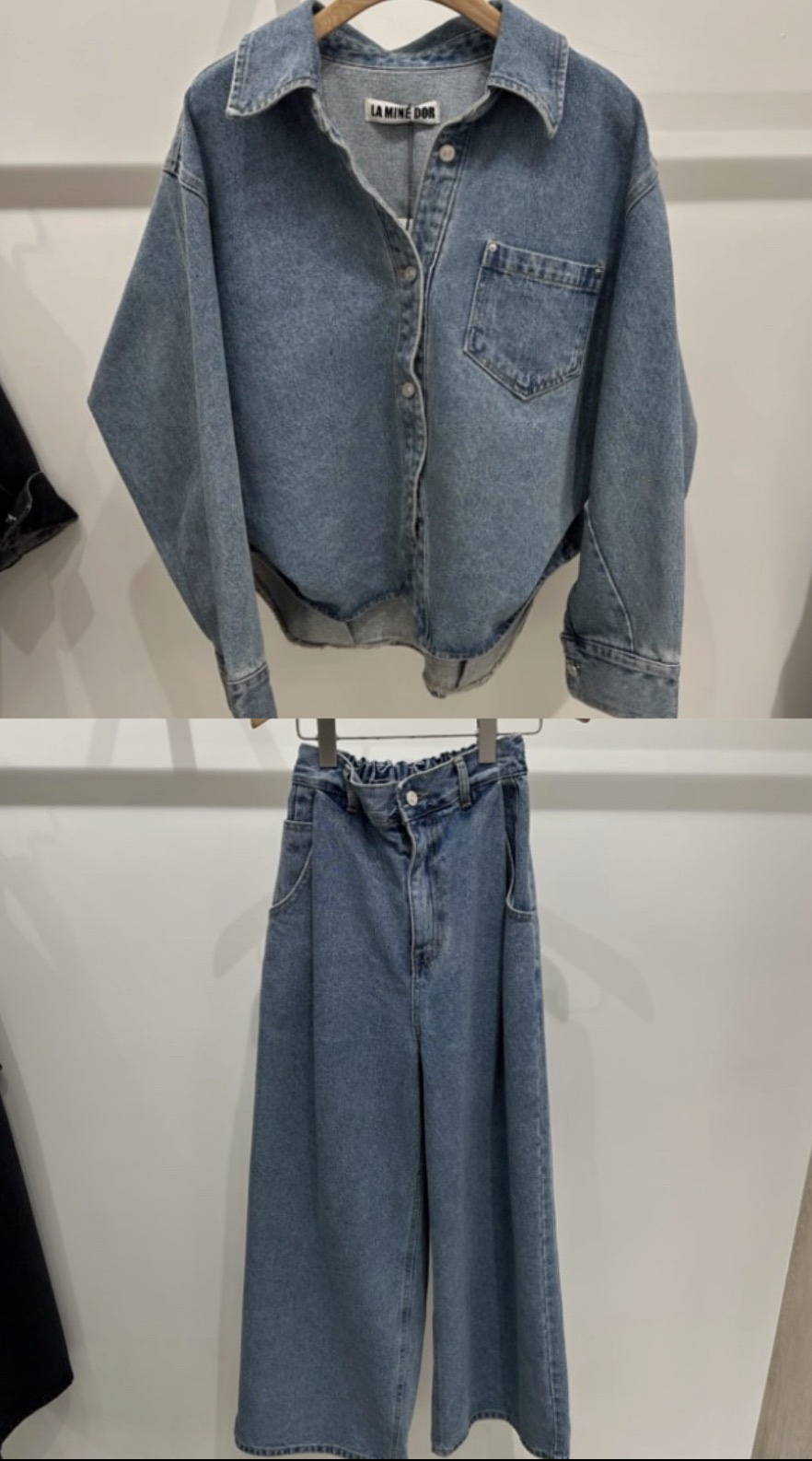 LAMINEDOR韓國直郵實拍女裝新款休閑推薦人氣套裝套裝褶皺LA MINE DOR套裝圖色1