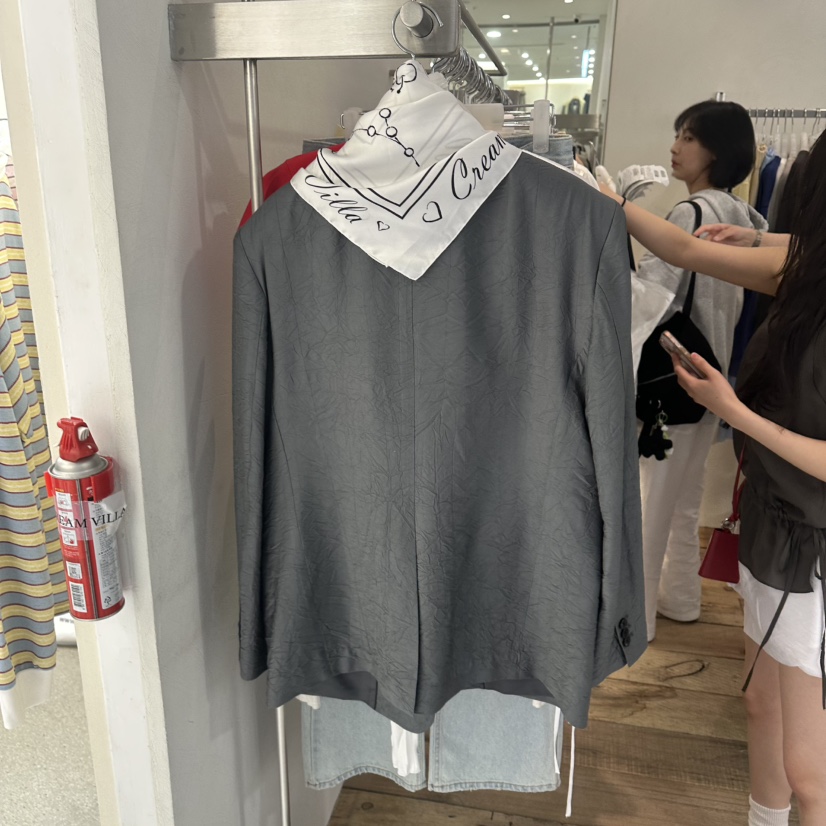 CREAM VILLA韓國代購女士新品26春夏夾克不含絲巾復古CREAMVILLA夾克