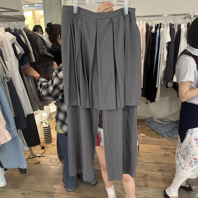 CREAM VILLA韓國東大門直郵女裝新款26春夏裙褲褶裥CREAMVILLA裙褲圖色1