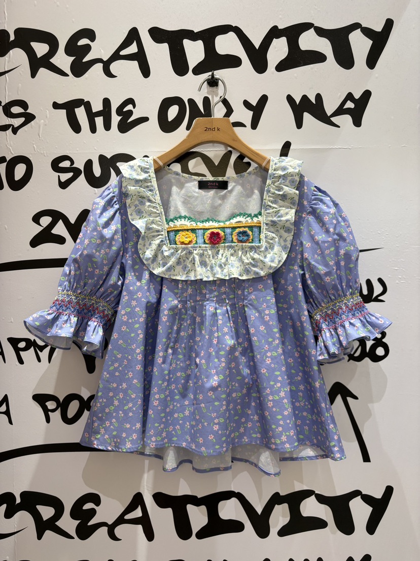 2ND K韓國東大門直郵女裝新品人氣職業襯衫蕾絲衫鉤針編織2ND K襯衫/蕾絲衫圖色1