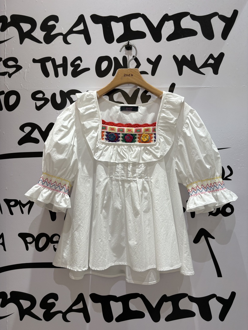 2ND K韓國東大門直郵女裝新品人氣職業襯衫蕾絲衫鉤針編織2ND K襯衫/蕾絲衫圖色2