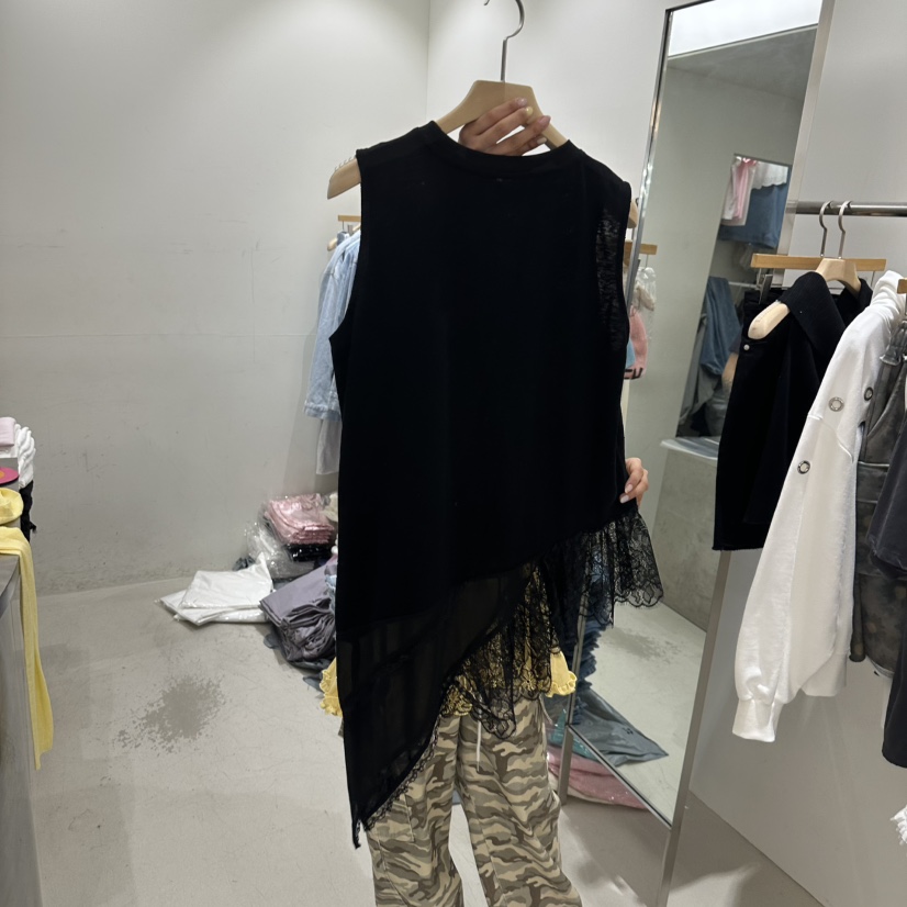 REPELLER韓國代購女士新品時尚熱賣休閑連衣裙不對稱蕾絲REPELLER連衣裙