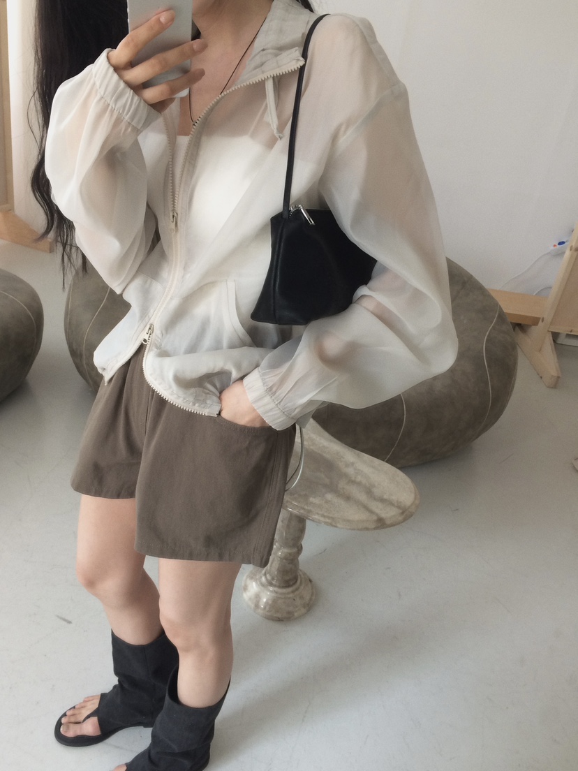 ANOU韓國東大門直郵女士新款職業26春夏人氣休閑夾克透明ANOU夾克