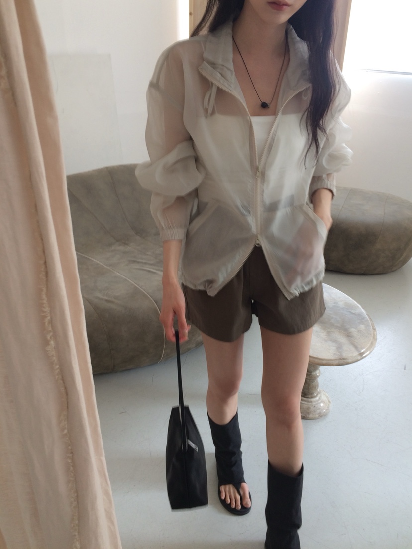 ANOU韓國東大門直郵女士新款職業26春夏人氣休閑夾克透明ANOU夾克