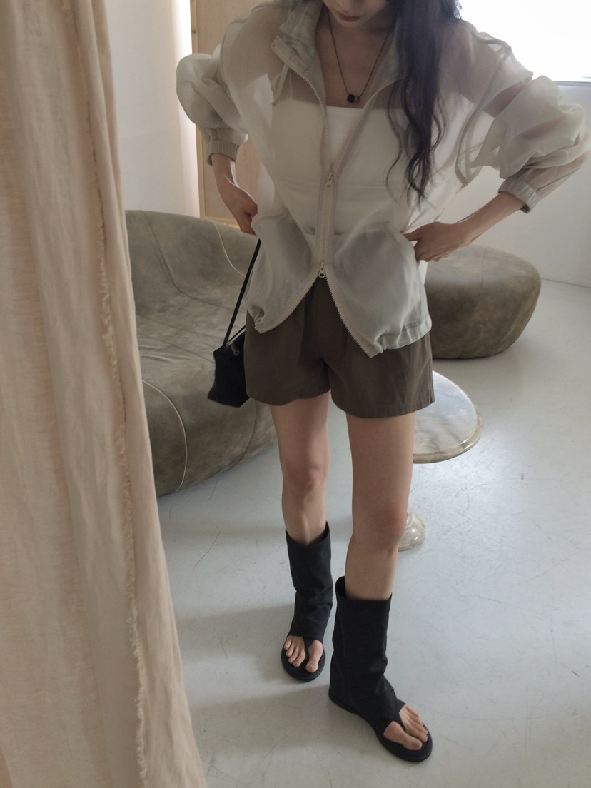 ANOU韓國東大門直郵女士新款職業26春夏人氣休閑夾克透明ANOU夾克