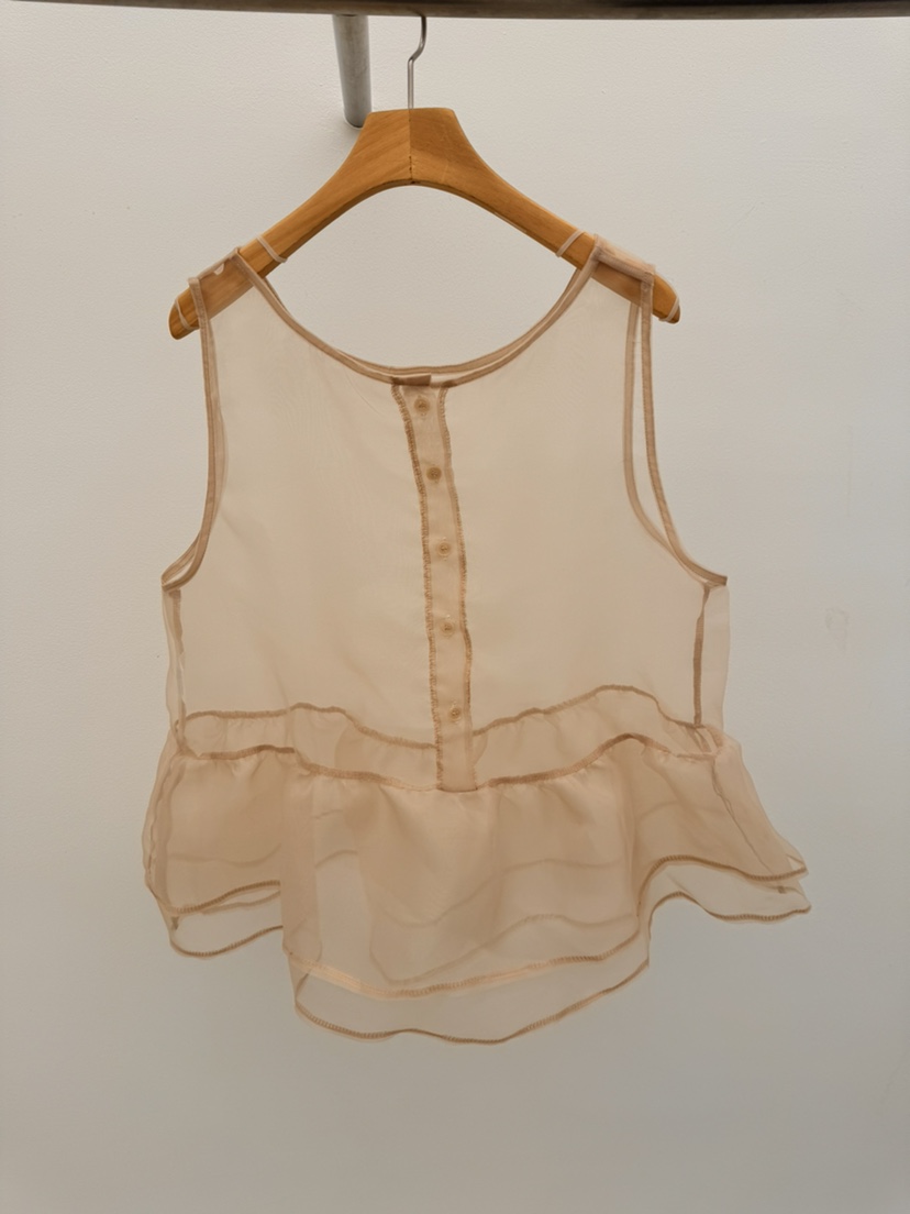 THORE韓國直郵女士新款熱賣時尚職業26春夏吊帶背心歐根紗THORE吊帶/背心