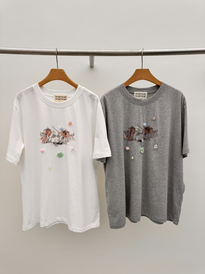 THORE韓國直郵女士新款26春夏休閑推薦人氣時尚熱賣職業T恤THORET恤