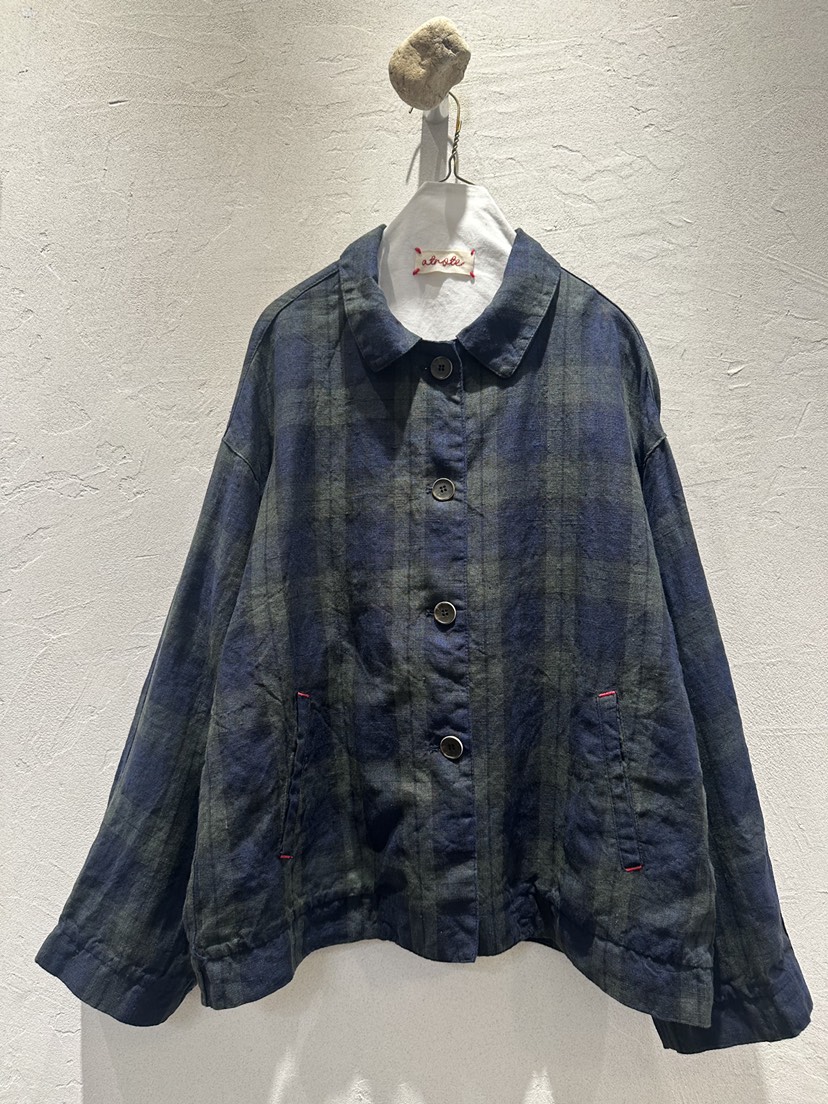 AT NOTE韓國直郵女士新款休閑推薦26春夏夾克格紋亞麻開衩AT NOTE夾克圖色1