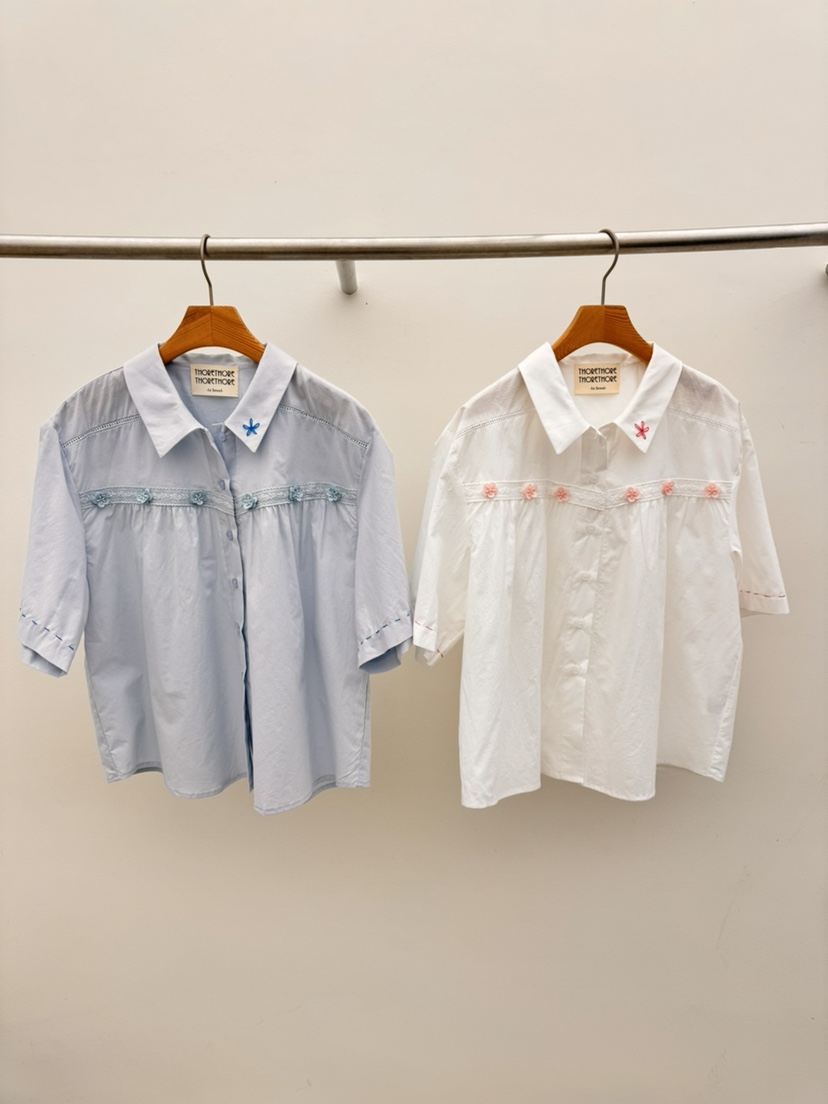 THORE韓國代購女士新品休閑推薦時尚熱賣職業人氣襯衫蕾絲衫THORE襯衫/蕾絲衫