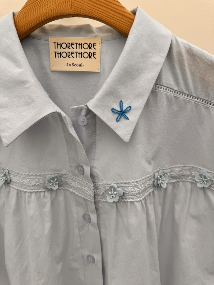 THORE韓國代購女士新品休閑推薦時尚熱賣職業人氣襯衫蕾絲衫THORE襯衫/蕾絲衫