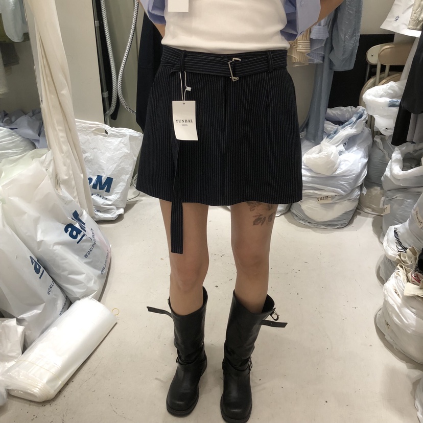 YUNBAL韓國代購女士新品26春夏熱賣時尚職業人氣裙褲含腰帶YUNBAL裙褲圖色1