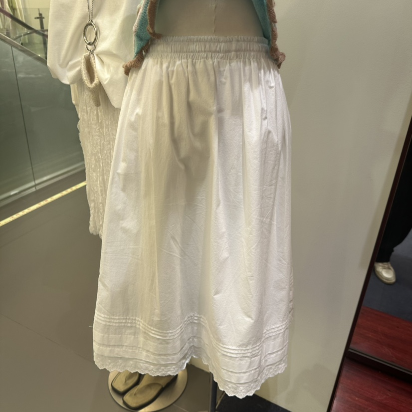 FURE韓國直郵實拍女士新款休閑職業熱賣人氣長裙棉質蕾絲FURE長裙