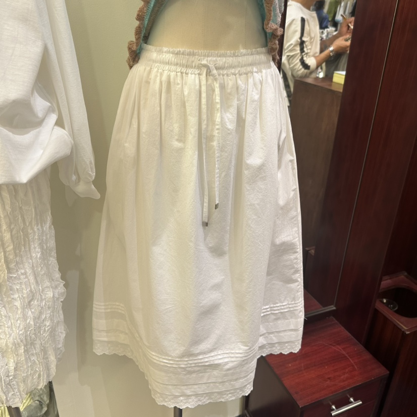 FURE韓國直郵實拍女士新款休閑職業熱賣人氣長裙棉質蕾絲FURE長裙圖色1