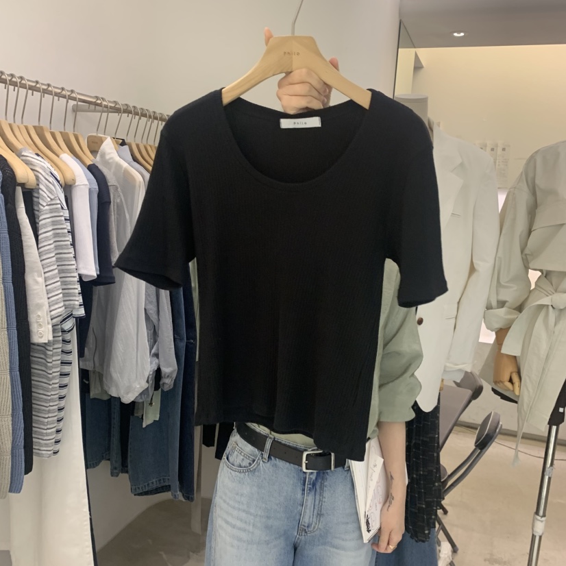 PHILO韓國東大門直郵女士新款職業人氣休閑時尚26春夏T恤PHILOT恤圖色5