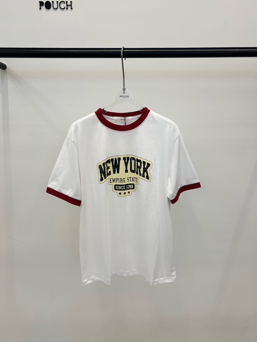 POUCH韓國代購女裝新品熱賣休閑時尚職業26春夏人氣推薦T恤POUCHT恤圖色2