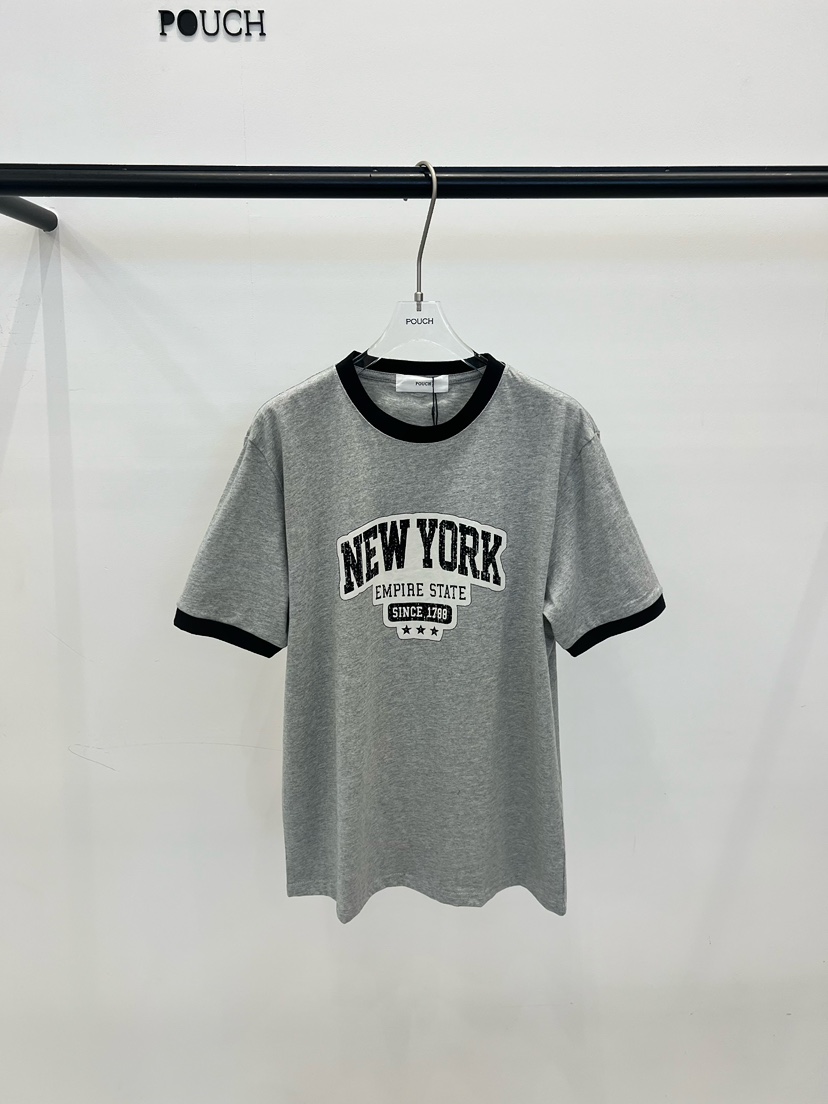 POUCH韓國代購女裝新品熱賣休閑時尚職業26春夏人氣推薦T恤POUCHT恤圖色3