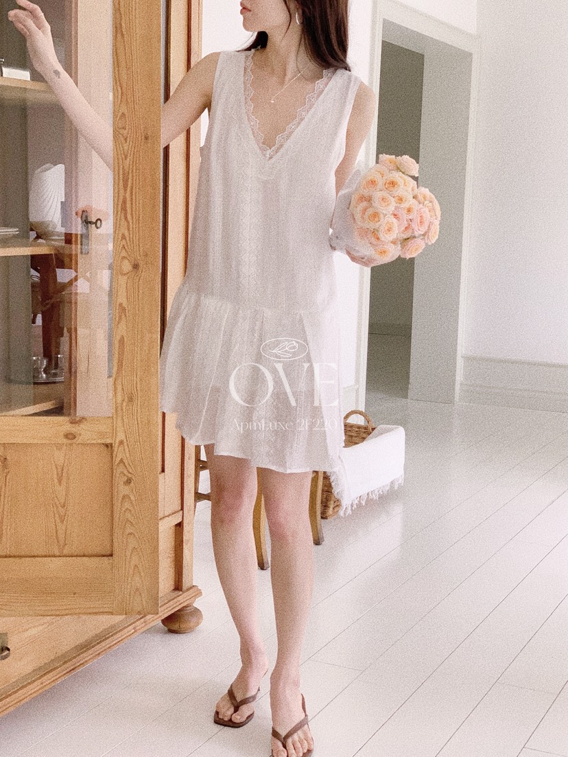 OVE韓國直郵實拍女裝新品26春夏推薦職業休閑連衣裙不對稱OVE連衣裙