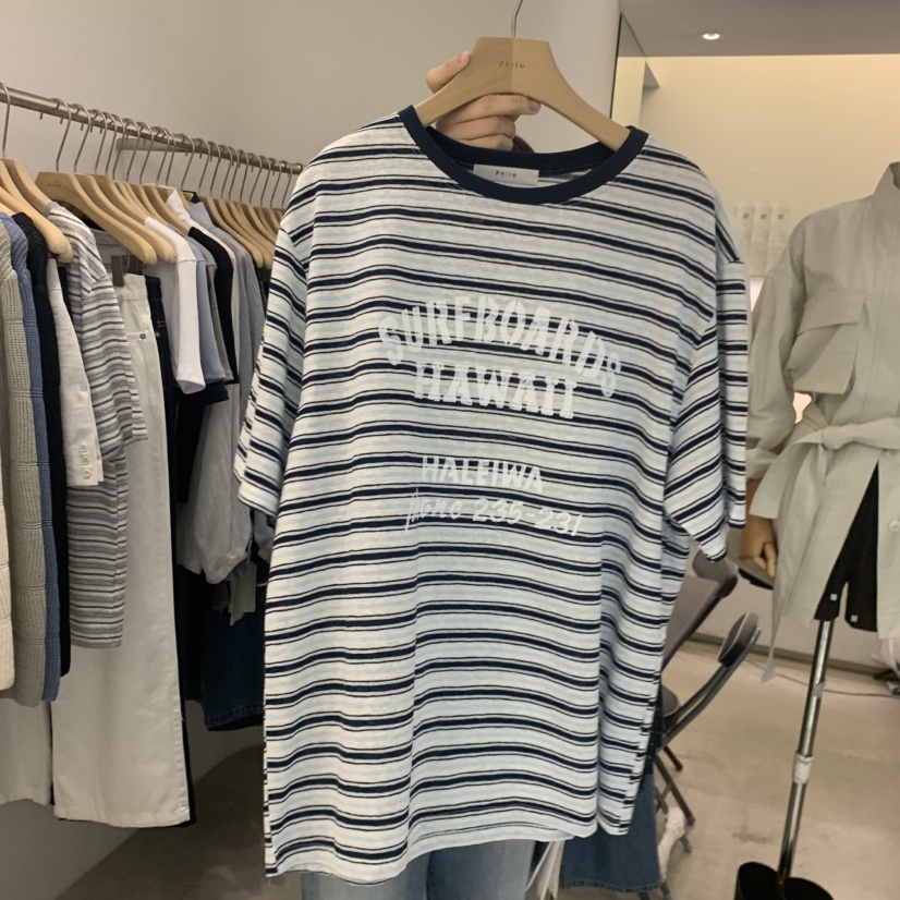 PHILO韓國東大門直郵女士新品休閑26春夏時尚人氣推薦T恤PHILOT恤圖色2