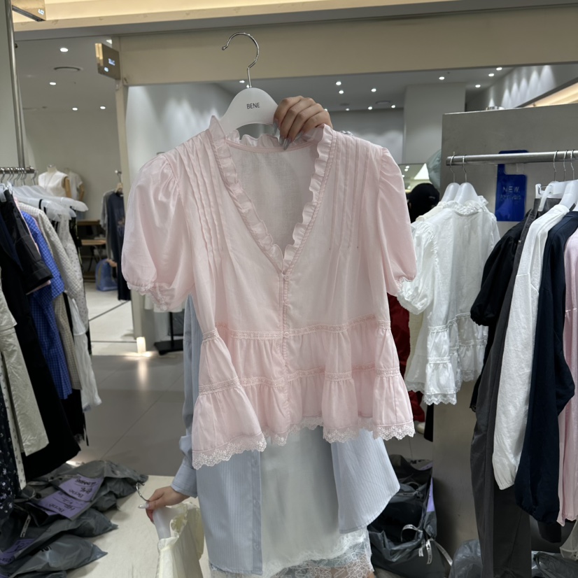 BENE韓國東大門直郵女裝新品推薦時尚熱賣26春夏襯衫蕾絲衫BENE襯衫/蕾絲衫圖色2
