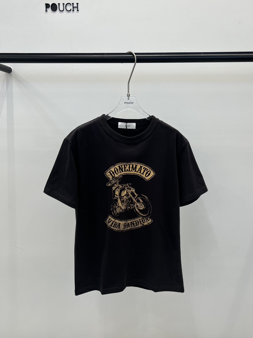 POUCH韓國代購女士新款熱賣職業26春夏推薦休閑人氣時尚T恤POUCHT恤圖色2黑