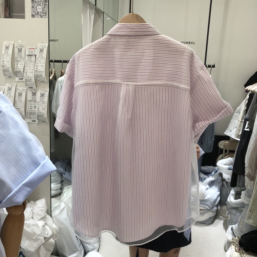 YUNBAL韓國直郵實拍女裝新品熱賣推薦職業襯衫蕾絲衫歐根紗YUNBAL襯衫/蕾絲衫