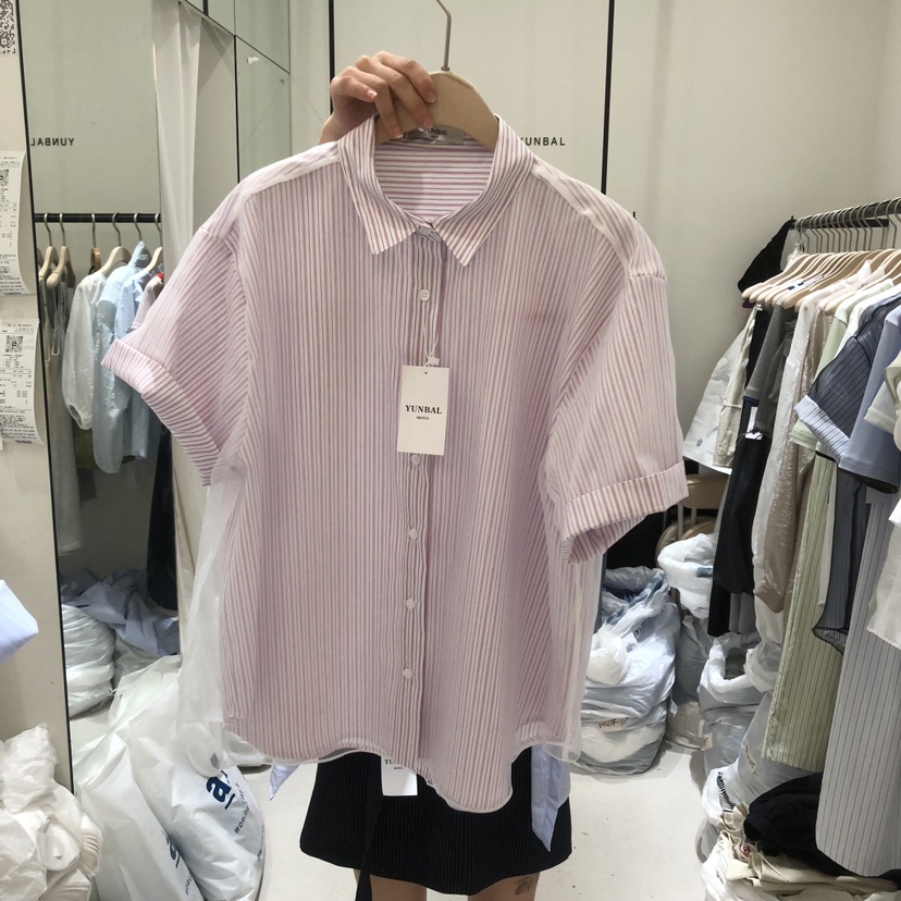 YUNBAL韓國直郵實拍女裝新品熱賣推薦職業襯衫蕾絲衫歐根紗YUNBAL襯衫/蕾絲衫圖色2