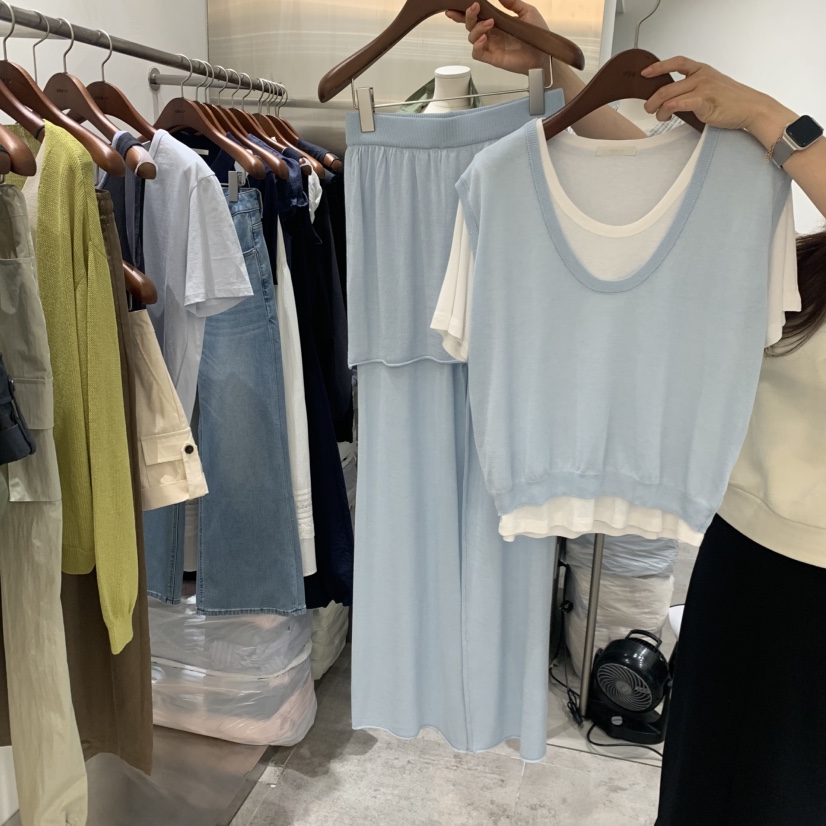 CHAE韓國直郵實拍女士新品職業時尚熱賣套裝三件套天絲套裝CHAE套裝圖色1