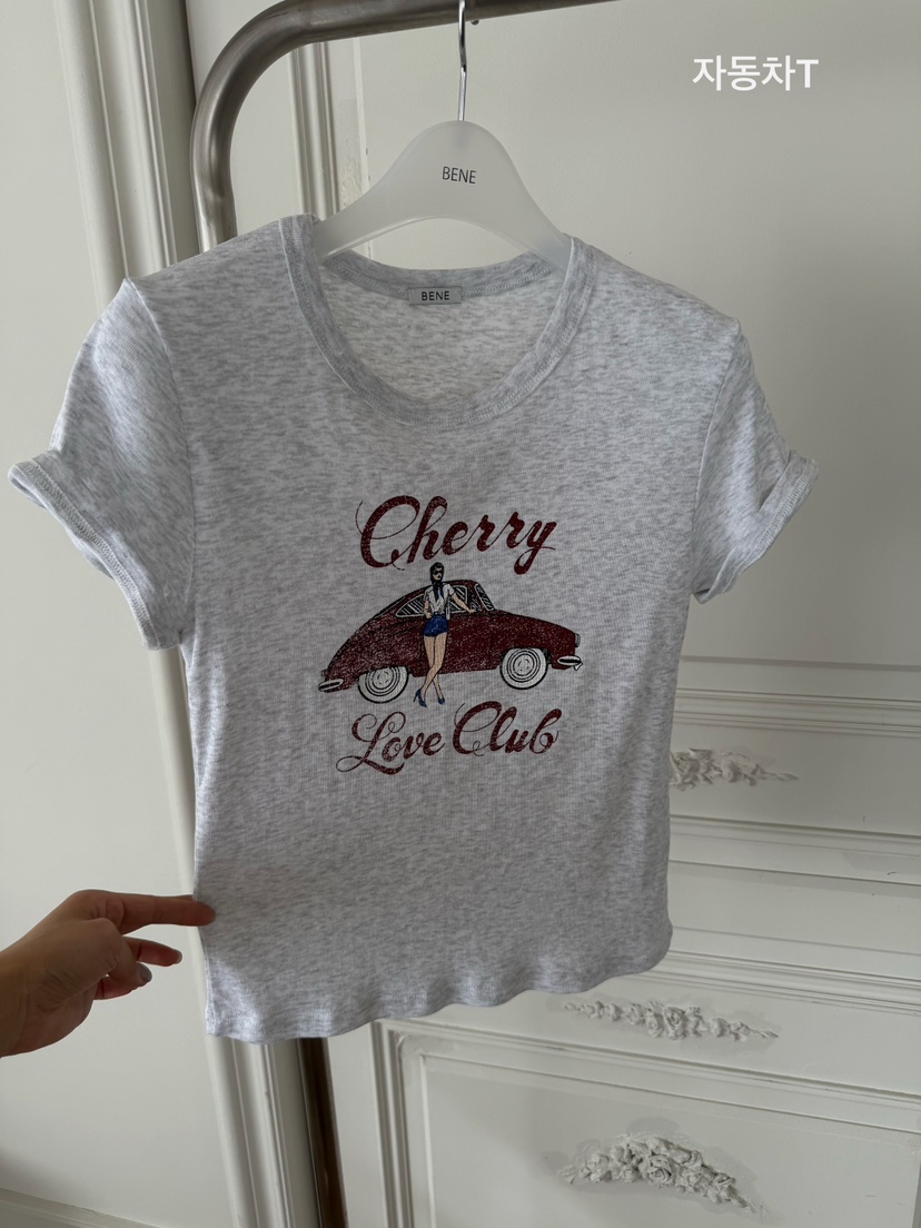 BENE韓國東大門直郵女士新款推薦休閑26春夏熱賣職業時尚T恤BENET恤圖色3白灰色