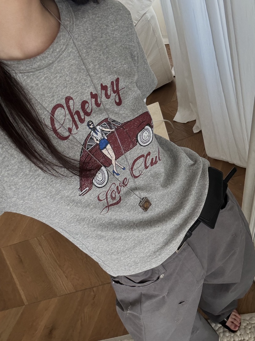 BENE韓國東大門直郵女士新款推薦休閑26春夏熱賣職業時尚T恤BENET恤圖色4灰色