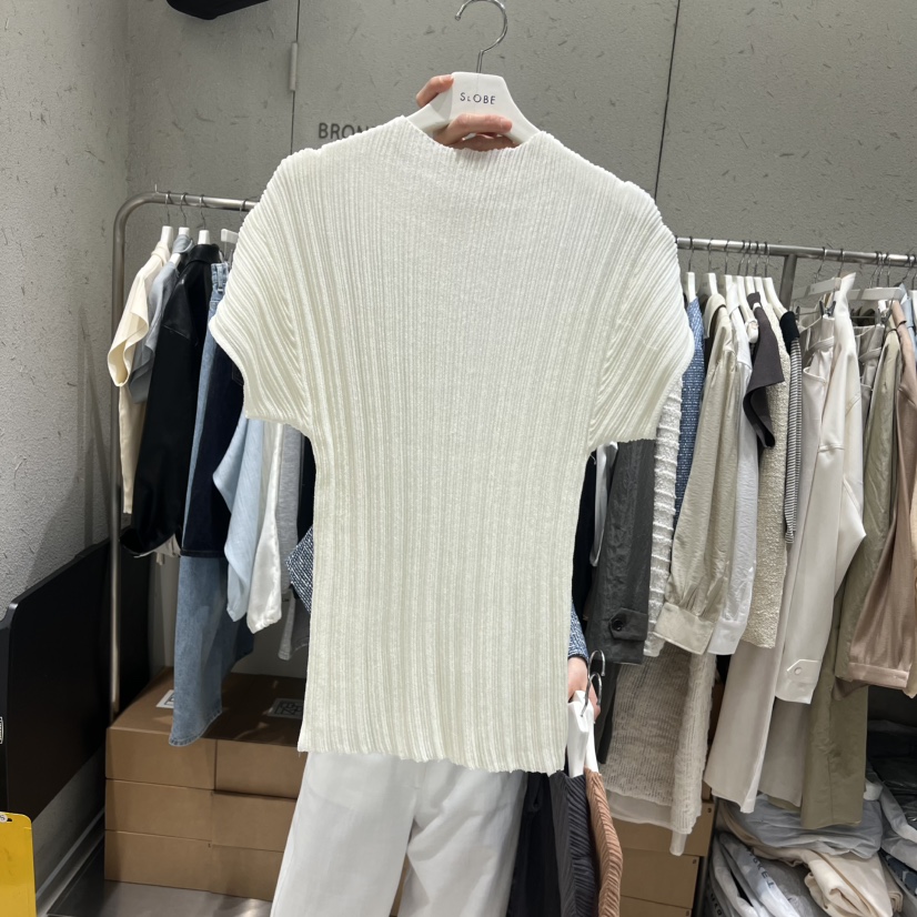 BRONZE韓國東大門直郵女士新品26春夏休閑T恤不含項鏈褶皺BRONZET恤圖色4