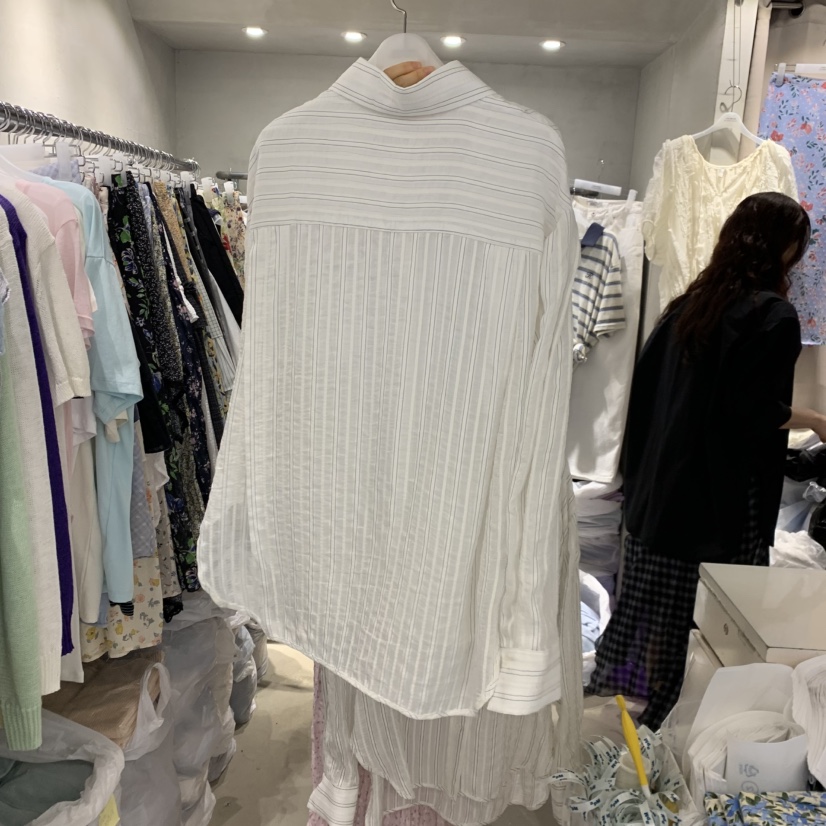 LOGROAD韓國東大門直郵女士新品職業休閑推薦時尚襯衫蕾絲衫LOG ROAD襯衫/蕾絲衫