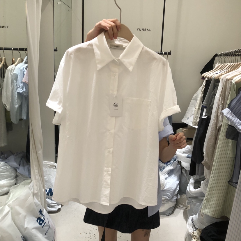 YUNBAL韓國東大門直郵女裝新款26春夏襯衫蕾絲衫不含內搭YUNBAL襯衫/蕾絲衫圖色1