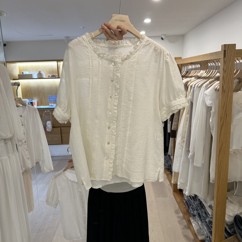 ROUNDER韓國代購女士新品人氣推薦職業熱賣26春夏襯衫蕾絲衫ROUNDER襯衫/蕾絲衫圖色1