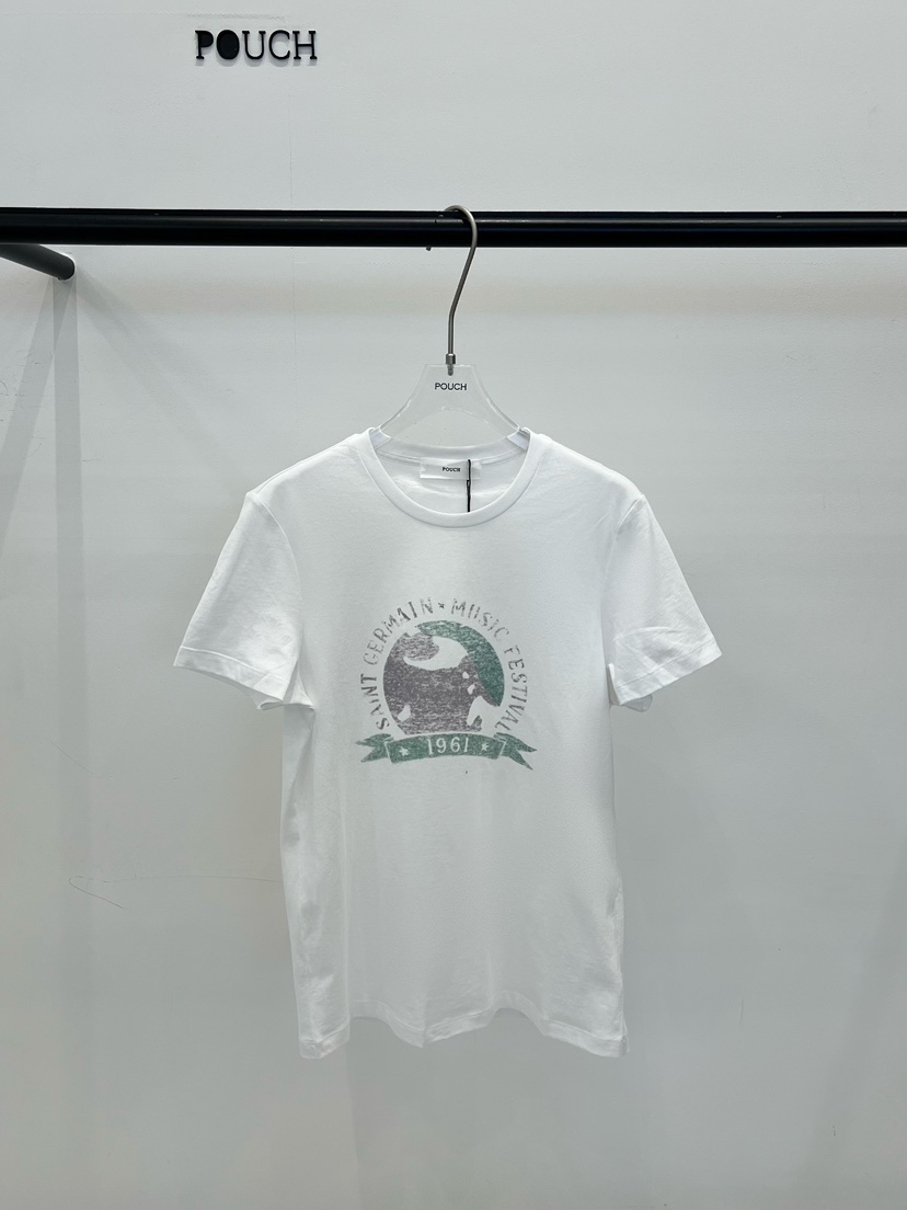 POUCH韓國直郵實拍女裝新品職業時尚推薦人氣熱賣休閑T恤POUCHT恤圖色1