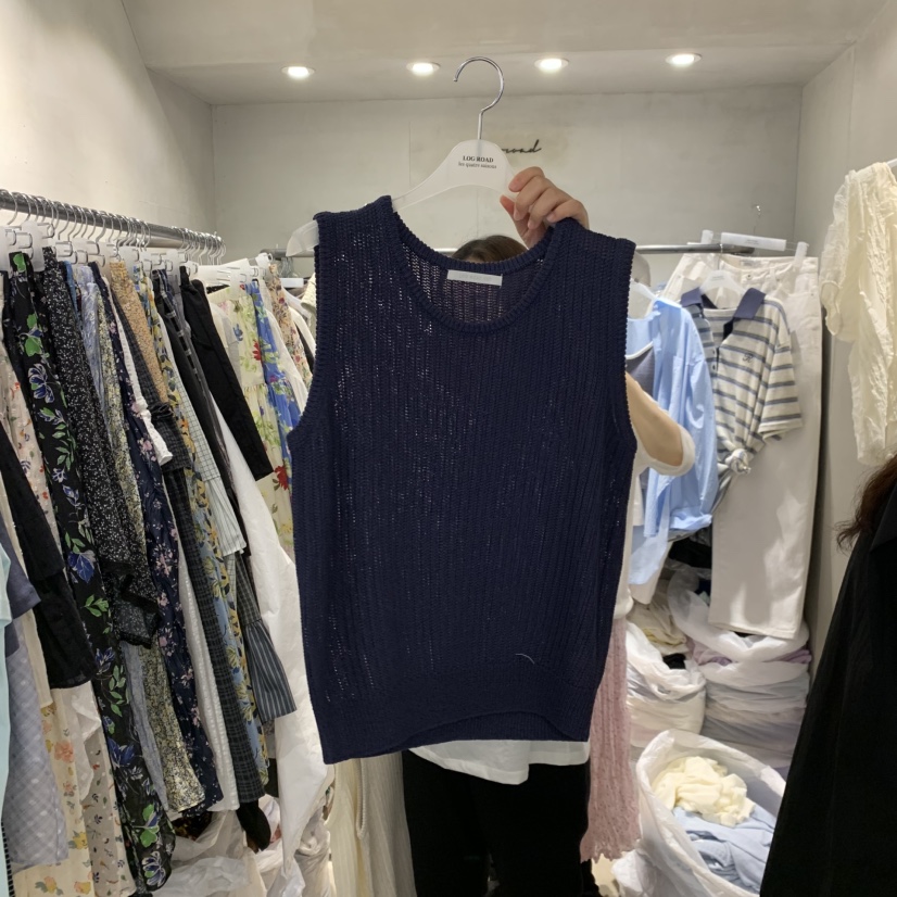 LOGROAD韓國直郵女士新品26春夏休閑推薦時尚吊帶背心亞麻布LOG ROAD吊帶/背心圖色1