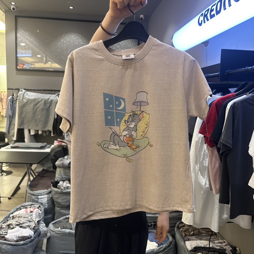 CREDITO韓國東大門直郵女士新品休閑時尚人氣26春夏職業T恤CREDITOT恤圖色2