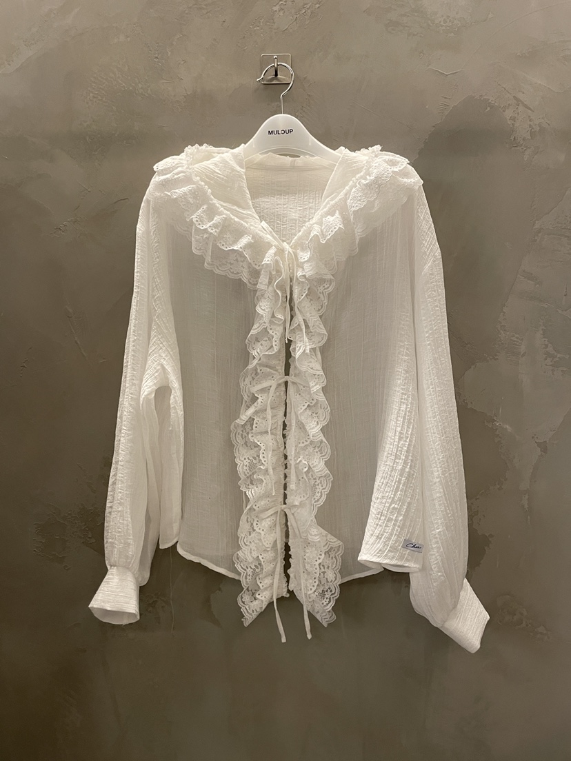 MULCUP韓國代購女士新品時尚休閑熱賣26春夏職業襯衫蕾絲衫MULCUP襯衫/蕾絲衫圖色1