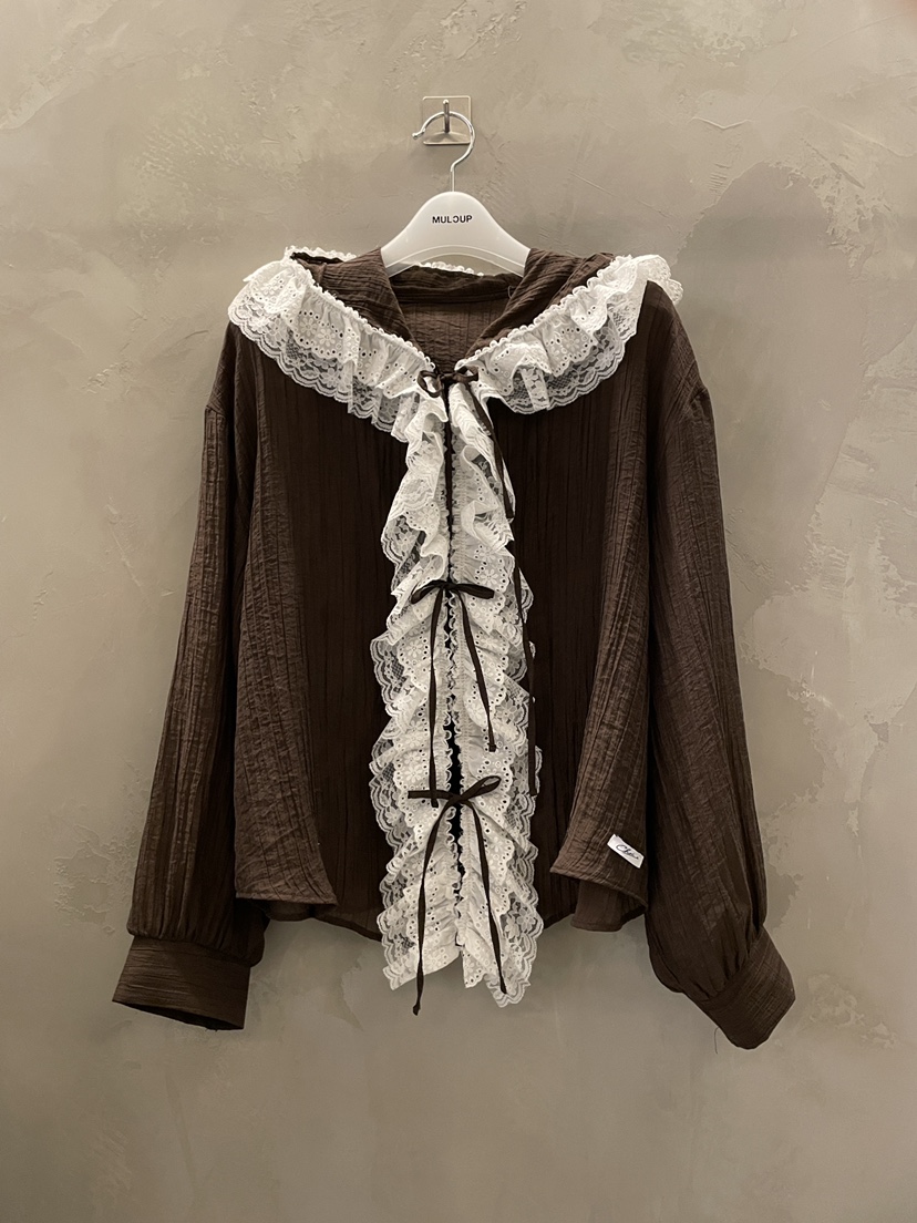 MULCUP韓國代購女士新品時尚休閑熱賣26春夏職業襯衫蕾絲衫MULCUP襯衫/蕾絲衫圖色2