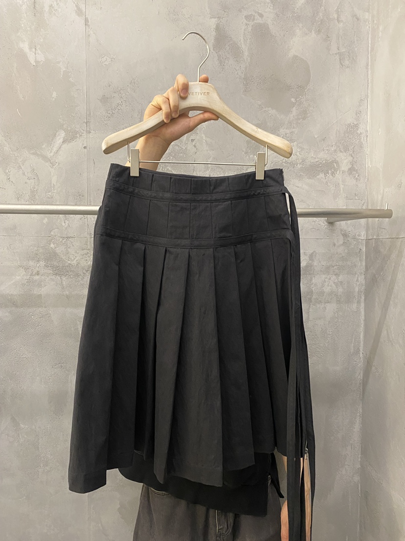 THE VETIVER-A韓國東大門直郵女裝新款26春夏半身裙中短裙拉鏈褶裥VETIVER半身裙/中短裙圖色2