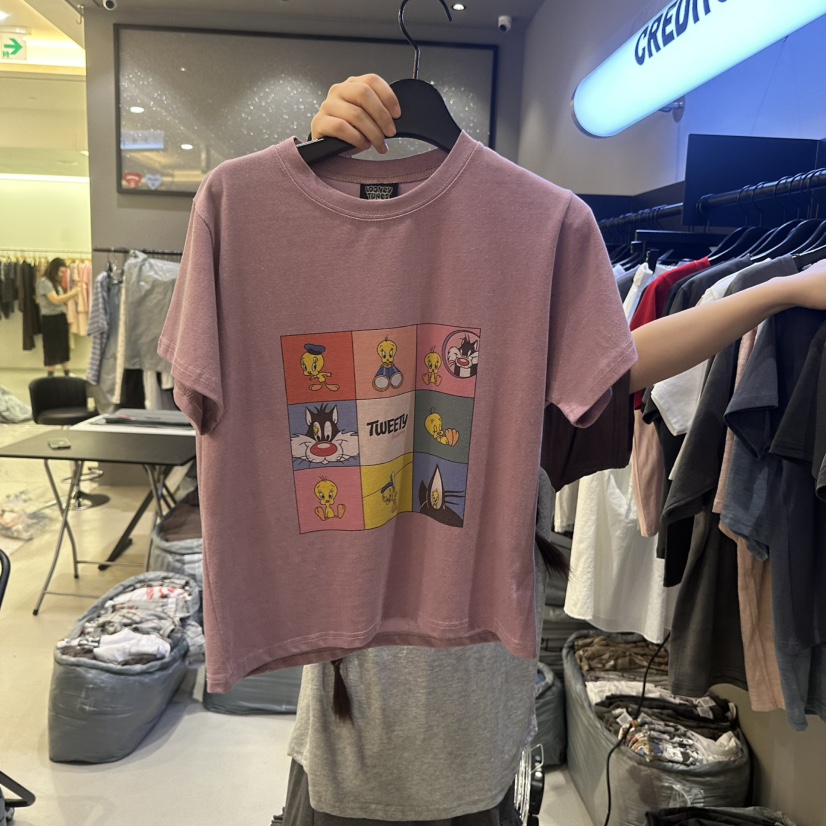 CREDITO韓國直郵女裝新款熱賣職業推薦休閑人氣時尚26春夏T恤CREDITOT恤圖色1