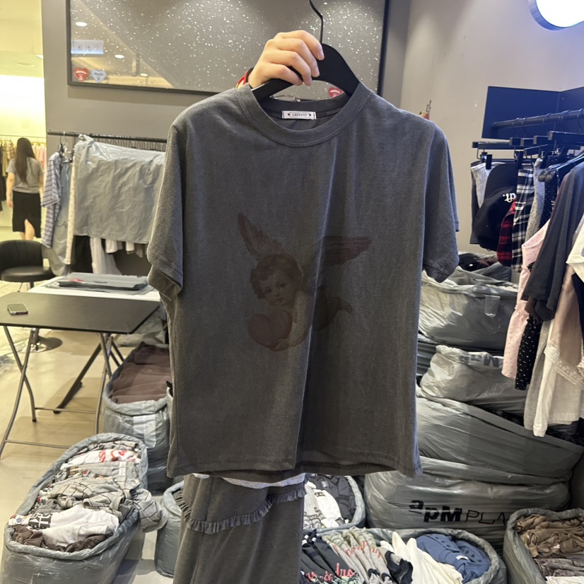 CREDITO韓國代購女士新款26春夏推薦休閑熱賣人氣時尚T恤CREDITOT恤圖色2