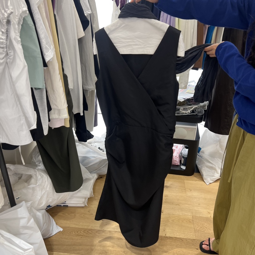 FLAT韓國直郵實拍女士新品休閑熱賣26春夏連衣裙褶皺兩面雙面FLAT連衣裙圖色3