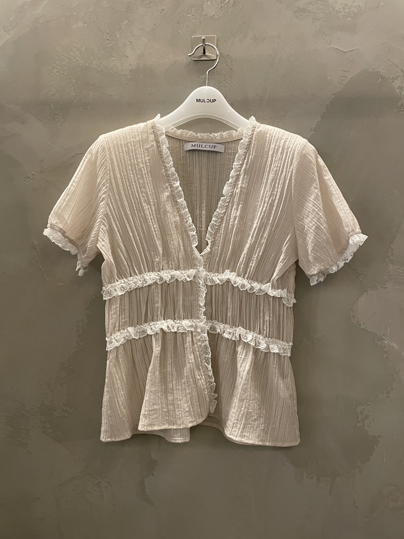 MULCUP韓國東大門代購女士新款休閑推薦職業時尚襯衫蕾絲衫MULCUP襯衫/蕾絲衫圖色1