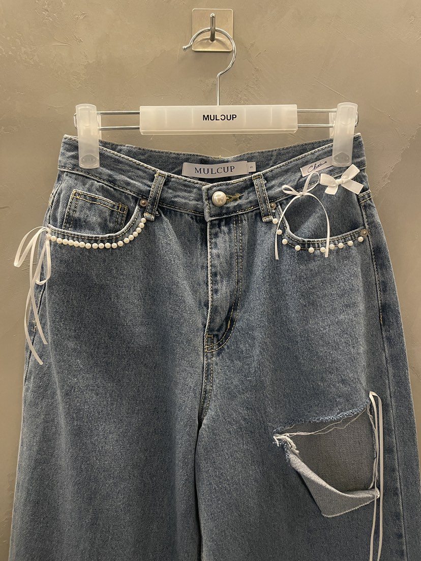 MULCUP韓國直郵實拍女士新品時尚26春夏推薦休閑人氣牛仔褲MULCUP牛仔褲