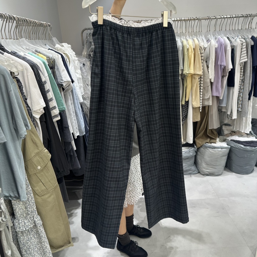 LOOKK/MIMME韓國直郵實拍女裝新款時尚熱賣推薦休閑褲格子LOOKK/MIMME休閑褲